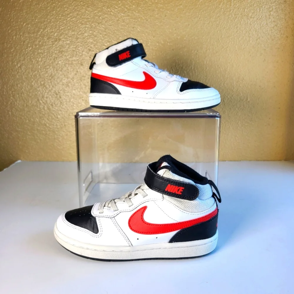 Nike Court Borough Mid 2 PSV 'White Black University Red'Kids Size 13C